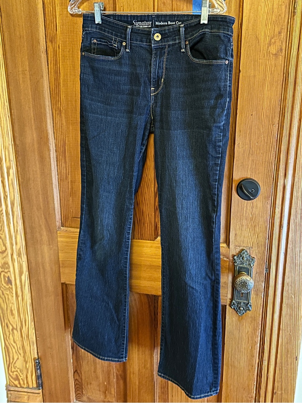 Signature Modern Boot Cut Women's Jeans - Dark Blue 10 regular